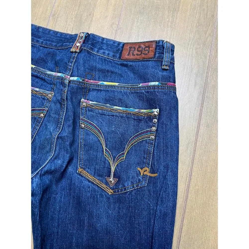 Vintage Rocawear baggy jeans Men Sz 33x31 embroidered pockets R99 Y2K Loose - Picture 10 of 13